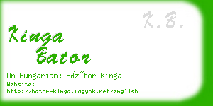 kinga bator business card